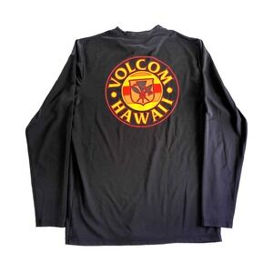 Volcom Hawaii Long Sleeve Rash Guard Black Size Med  Excellent Condition